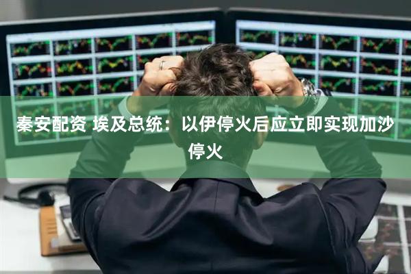 秦安配资 埃及总统：以伊停火后应立即实现加沙停火